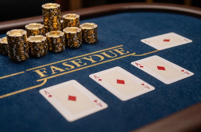 Baccarat-Tisch mit goldenen Chip-Stapeln f&uuml;r Baccarat im Cleobetra Casino