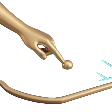 Goldener Finger tippt auf Roulette-Einsatzraster für mobile Touch-Steuerung
