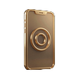 Goldenes Smartphone rotiert zwischen Hoch- und Querformat für Live Casino